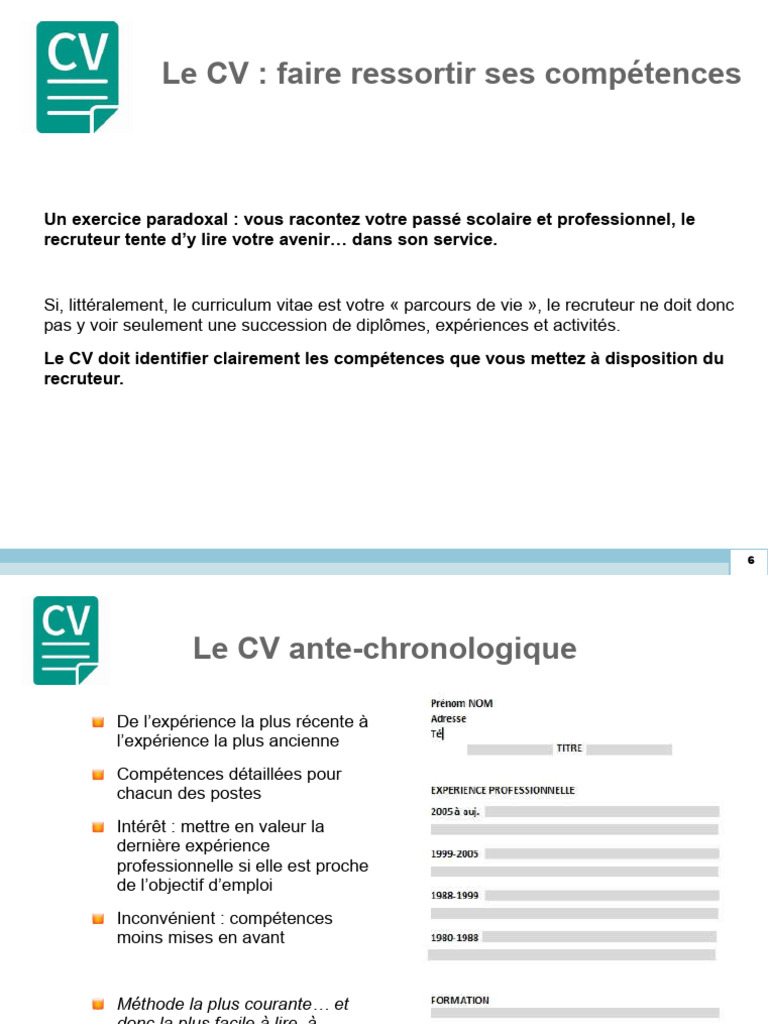 Structurer un CV efficace | PDF