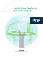 Introduction To Green Purchasing Legislation in Japan: March 2016 Ministry of The Environment, Japan