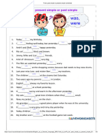 To Be - Past Simple or Present Simple Worksheet