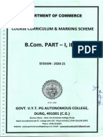 Department of Commerce Course Curriculum&Mark:Ng Scheme: V.Y.T. Autonomous