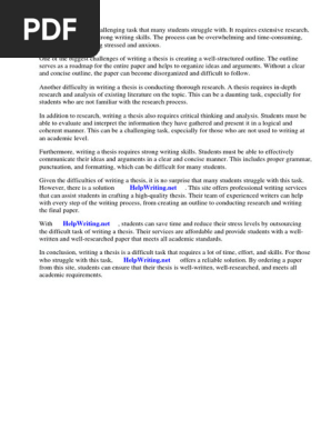Term Paper Outline Sample