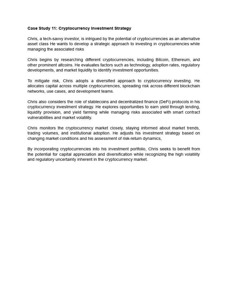 Case Study 11 - Cryptocurrency Investment Strategy | PDF | Malware |  Cryptocurrency