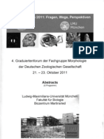 Graduiertenforum Der Fachgruppe Morphologie Der Deutschen Zoologischen Gesellschaft 2 1 - 2 3 - Oktober2011