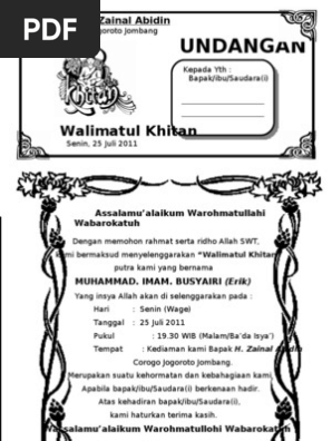840+ Contoh Undangan Khitan Word Terbaik