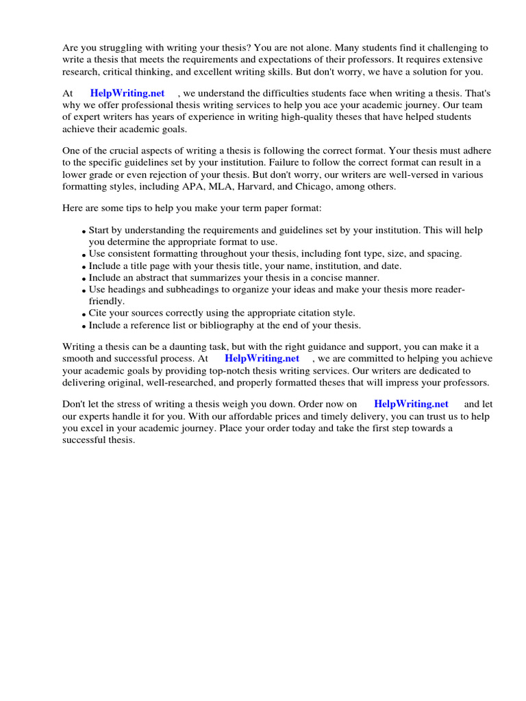 How To Make Term Paper Format | PDF | Thesis | Essays