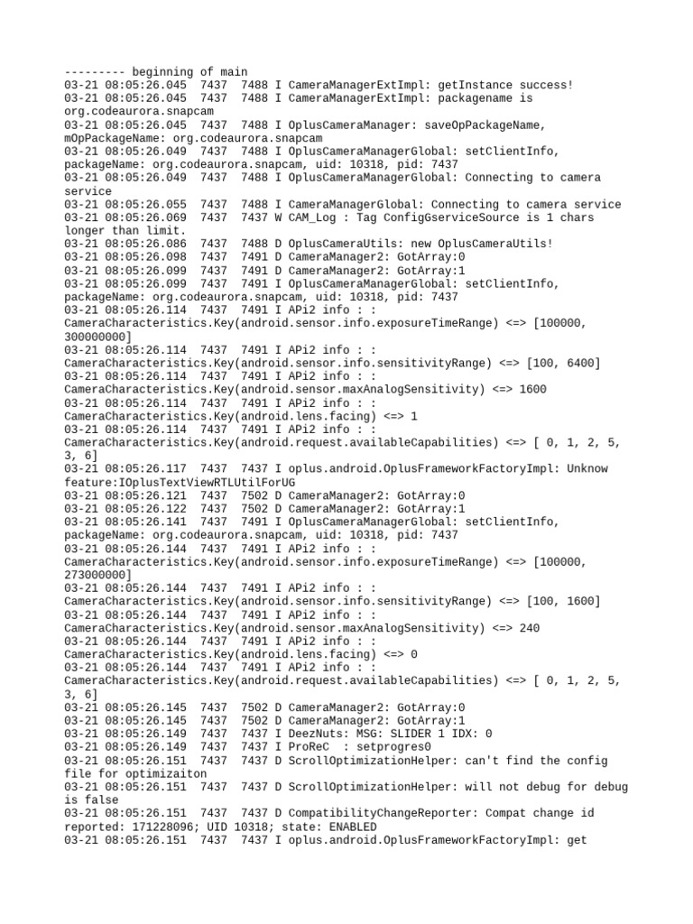 Camera Service Connection Log | PDF | Computing | Software