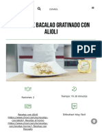 Receta de Bacalao Gratinado Con Alioli