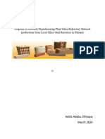 Proposal To Establish Manufacturing Plant Silica Refractory Material Productions From Local Silica Sand Resource in Ethiopia