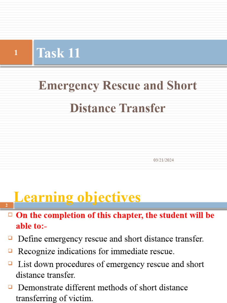 Emergency Rescue and Transfer Techniques | PDF | Emergency | Hand