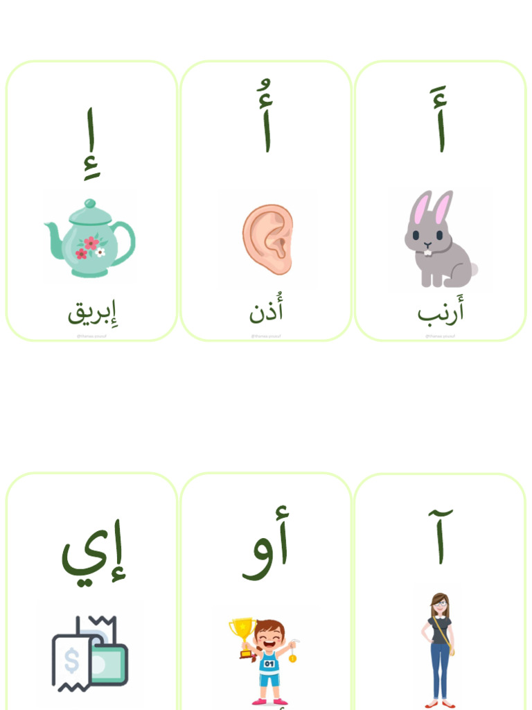 الحروف مع المدود والحركات | PDF