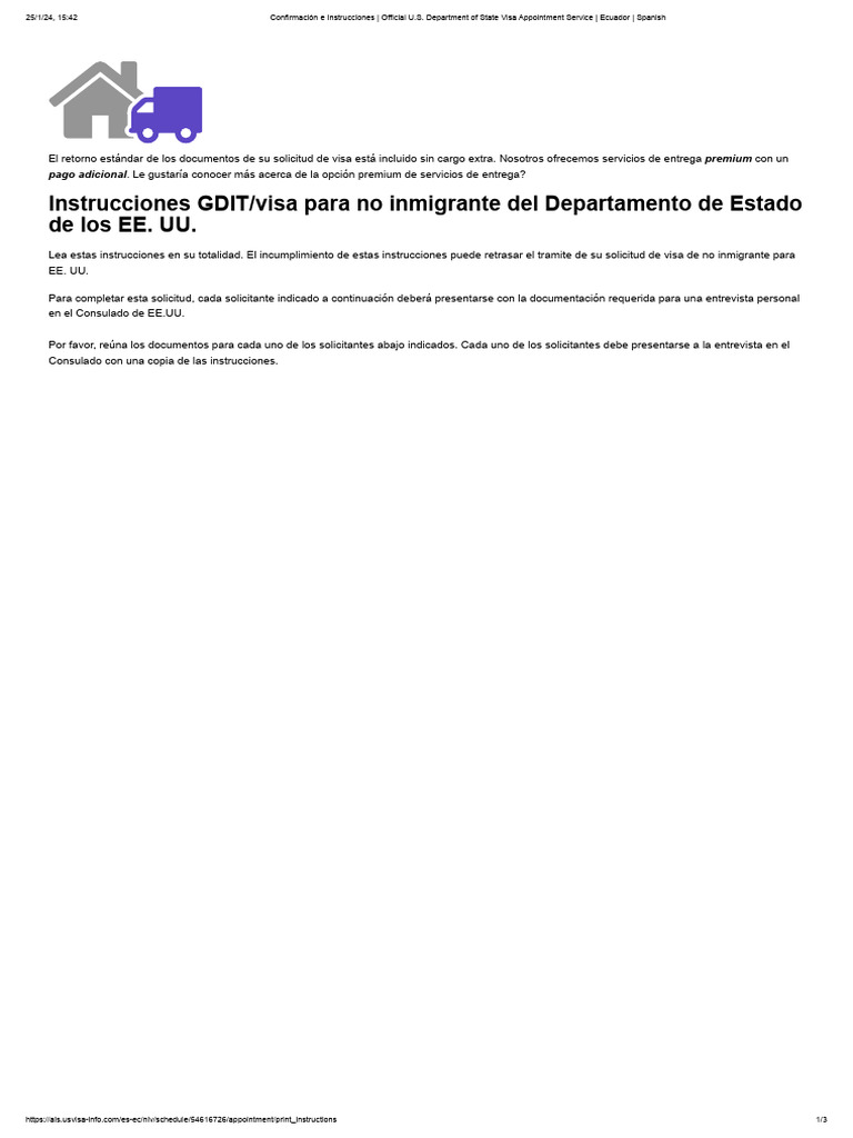 Confirmaci n e instrucciones official u s department of state visa
