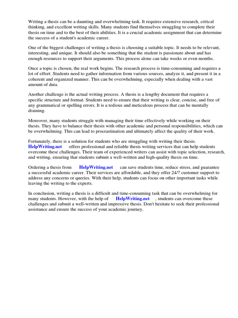 Thesis Writing Challenges & Solutions | PDF | Essays | Thesis