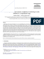 Sentence Position and Syntactic Complexity of Stuttering in Early Childhood: A Longitudinal Study