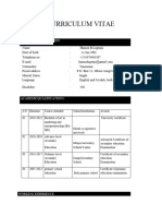 Curriculum Vitae: Personal Information