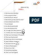 KIDS 2 Oral Test - Questions MID