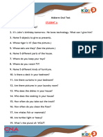 CNA Kids Playroom 3 - Midterm Test Oral Test - Questions