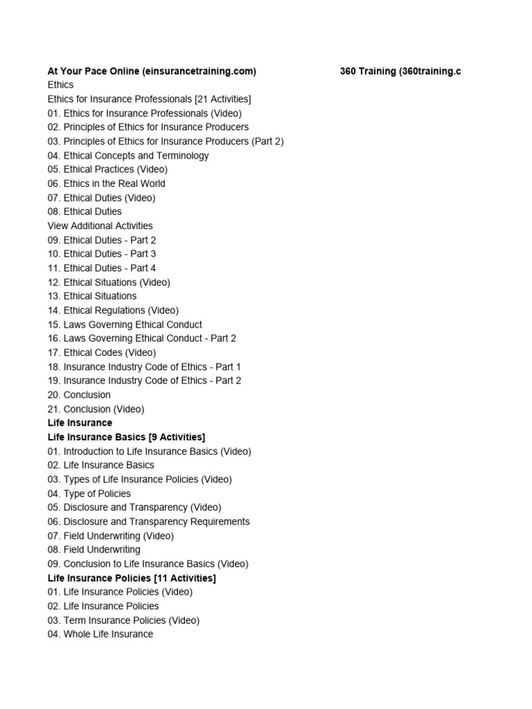 Comprehensive Insurance Training Guide | PDF | Insurance | Disability ...