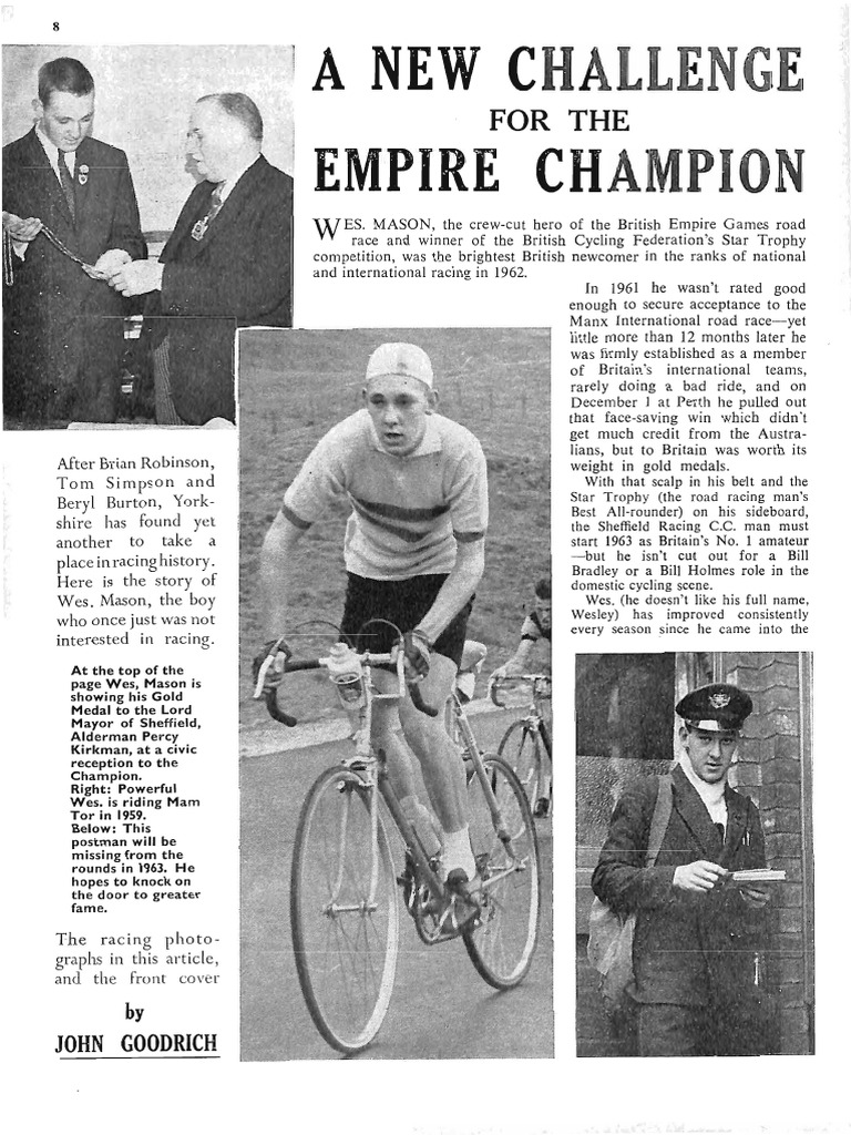 Wes Mason Sporting Cyclist Mar63 | PDF