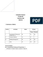 Syllabus Computer Science 2024 XII