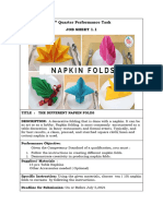 Job Sheet Napkin Folds