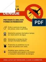 Panfleto Combate À Dengue Simples Ilustrado Amarelo e Vermelho
