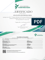 Certificado - 1º Congresso Brasileiro de Psicoterapia Infantojuvenil (Exclusivo para Psicólogos)