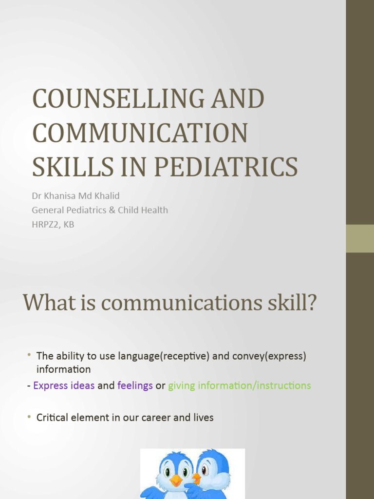 Counselling and Communication Skills in Pediatrics | Download Free PDF ...