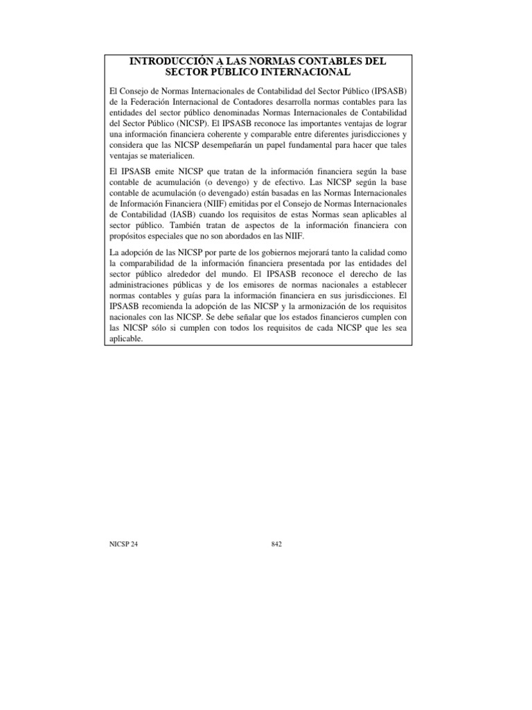 Normas Internacionales De Contabilidad Del Sector Publico Pdf
