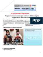 6 SEMANA 10 Al 14 Mayo Proponemos Acciones Ante El Problema Del Desempleo Considerando El Emprendimiento