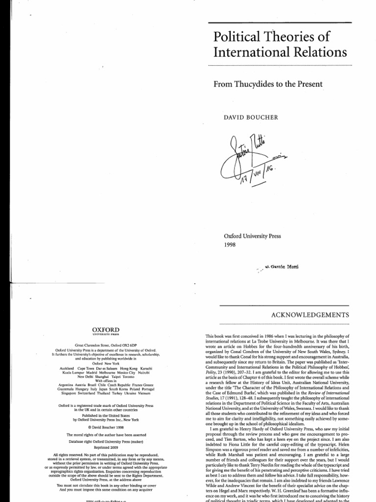 Boucher - Political Theories of International Relations | PDF