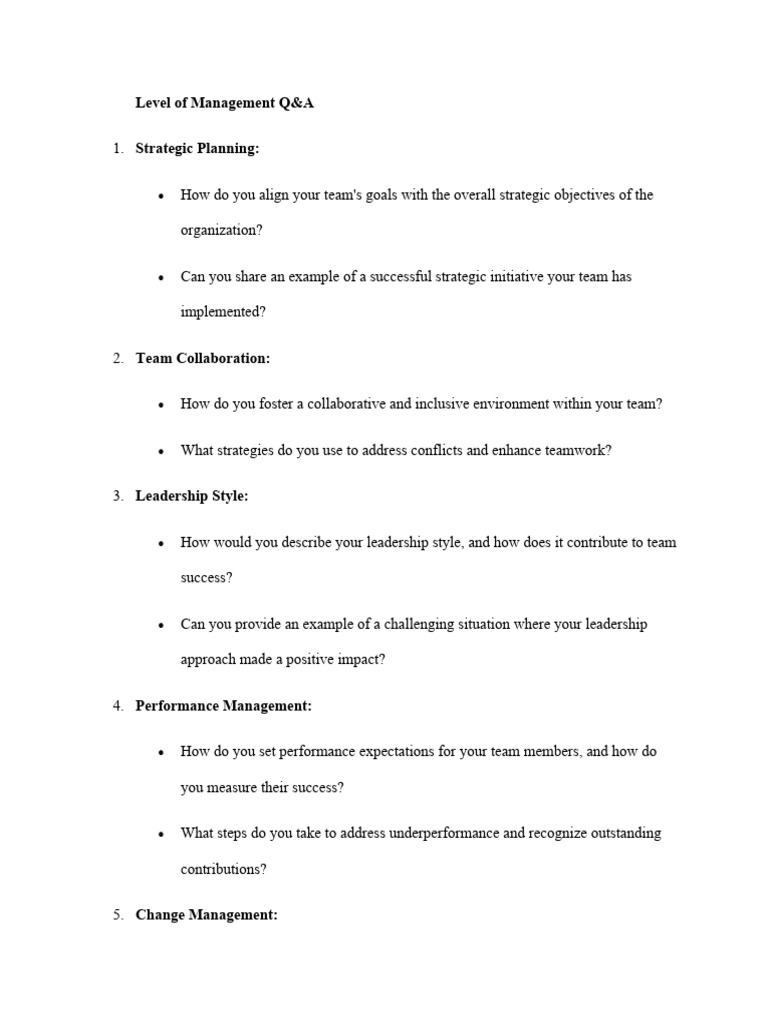 Management Strategies Q&A Guide | PDF