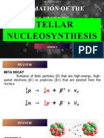 Lesson 2 Formation of Elements Stellar Nucleosynthesis