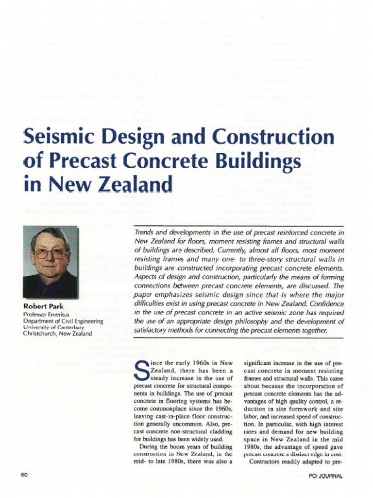 Seismic Design of Precast Concrete in NZ | PDF | Strength Of Materials ...
