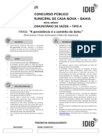 Concurso Público Prefeitura Municipal de Casa Nova - Bahia: Agente Comunitário de Saúde - Tipo A