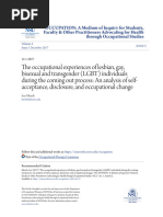 The Occupational Experiences of Lesbian, Gay, Bisexual and Transgender (LGBT) Individuals During Coming Out Process