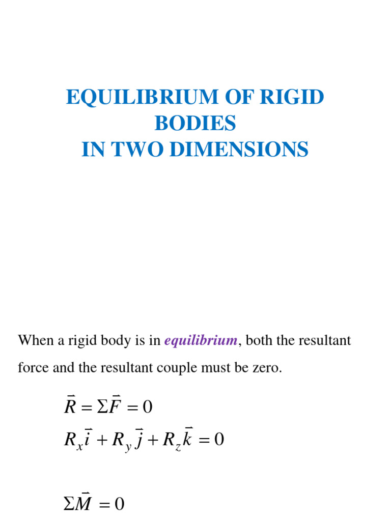 Equilibrium of Rigid Bodies in Two Dimensions - Compress | PDF | Force ...