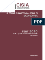 La Prova Di Accesso Ai Corsi Di Economia - Test 2010