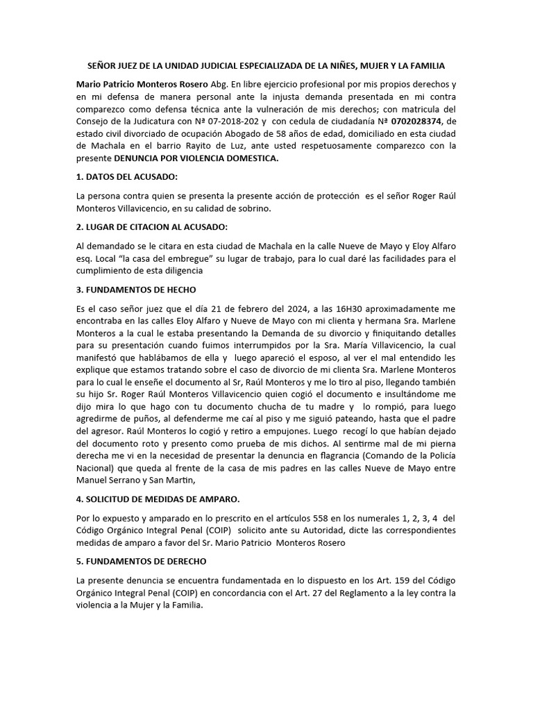 Violencia Intrafamiliar Mario 1832024 | PDF | Justicia | Crimen y violencia