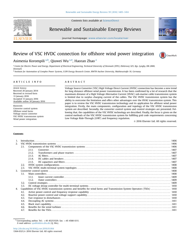 VSC HVDC for Offshore Wind Integration | PDF | High Voltage Direct ...
