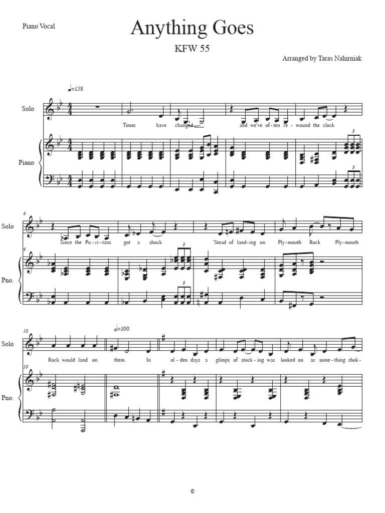 Anything Goes Sheet Music | PDF
