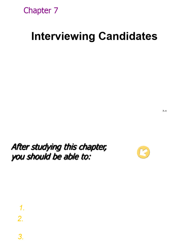 Lecture 7 (Interviewing Candidates) | PDF | Interview | Performance ...