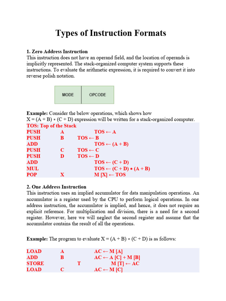 Instruction Format Types Explained | PDF | Central Processing Unit ...