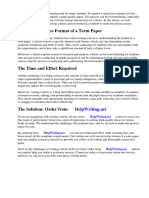 Format of A Term Paper