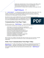 Communications Term Paper Topics