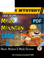 Mean Median Mode Math Mystery - GRADE 6 - The Case of Mean Mountain