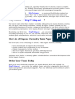 Organic Chemistry Term Paper Topics
