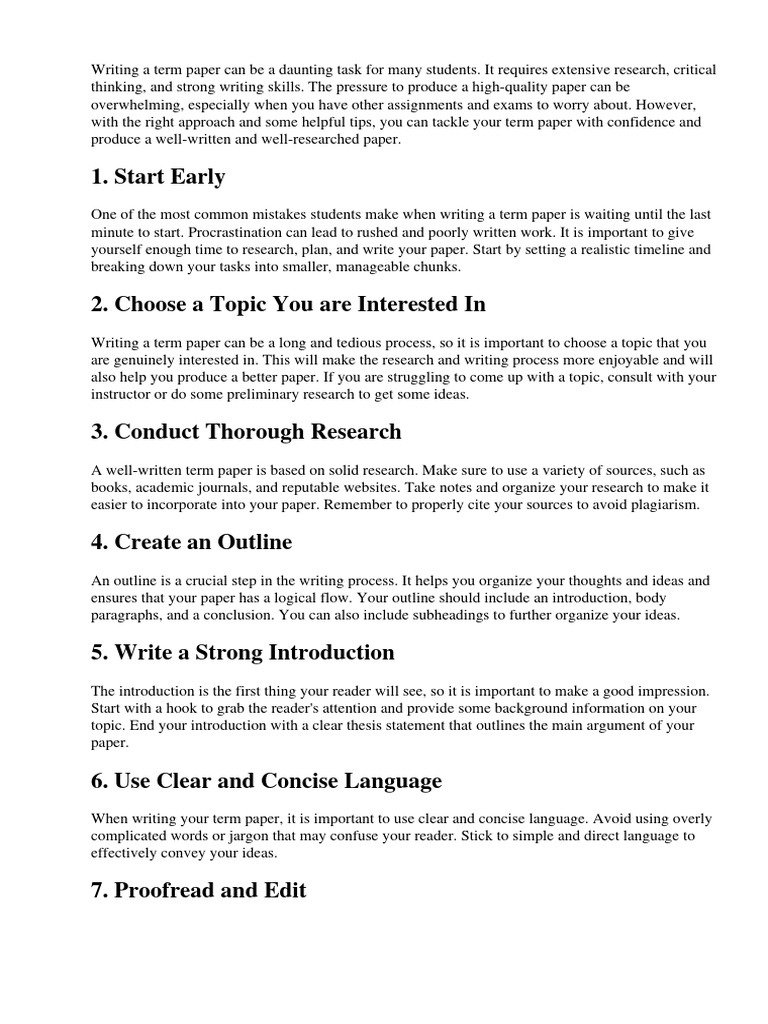 HOW TO WRITE A TERM PAPER PDF visual data 8