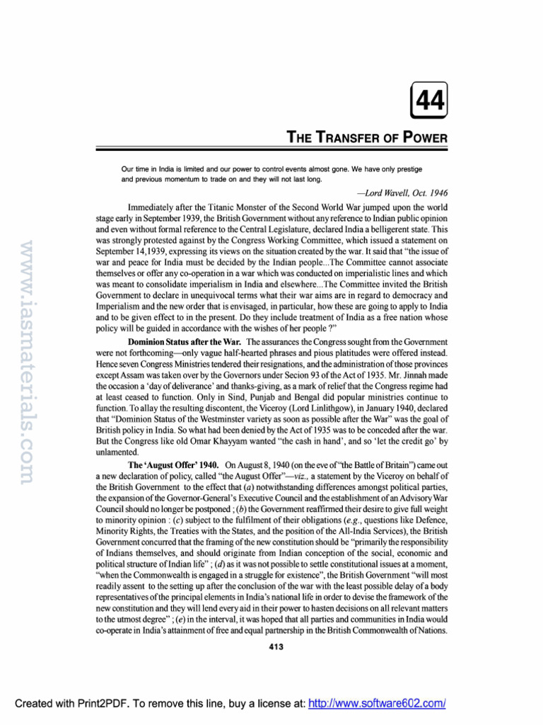 Transfer of Power | PDF