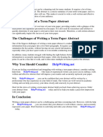 How To Write A Term Paper Abstract
