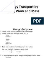 Energy Transport by Heat, Work and Mass